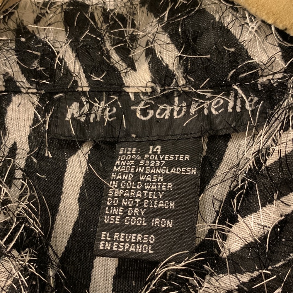 Mlle Gabrielle Tunic Blk/Why Zebra Print-Fuzzy Po… - image 5